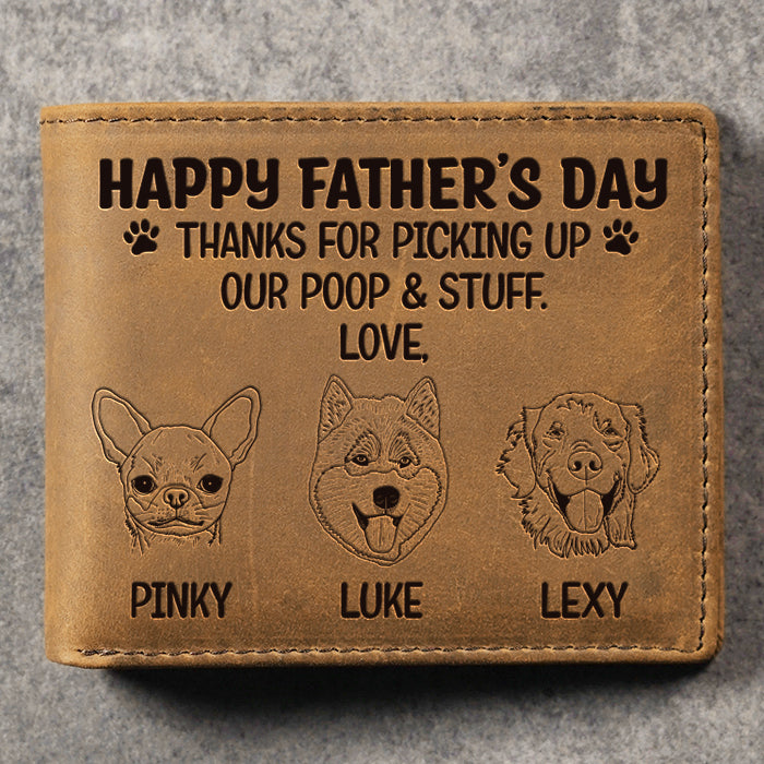 Cher papa chien, on t'aime ! - Portefeuille à deux volets personnalisé - Cadeau pour papa