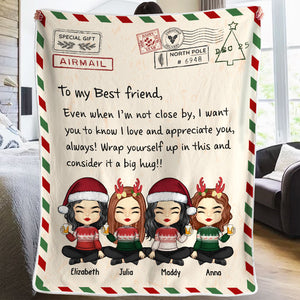 Enveloppez-vous dedans et considérez cela comme un gros câlin - Couverture personnalisée personnalisée - Cadeau pour meilleure amie, meilleure amie, sœur, cadeau d'anniversaire pour meilleure amie et amie, cadeau de Noël