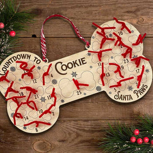 Compte à rebours avant le Père Noël - Avent personnalisé pour chien - Panneau en bois avec friandises pour animaux de compagnie - Cadeau de Noël pour les propriétaires et les amoureux des animaux