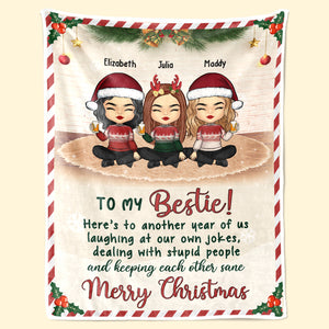 Voici une autre année de liens ensemble - Couverture personnalisée Bestie - Cadeau de Noël pour les meilleures amies, BFF, sœurs