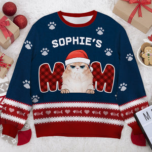 Nous sommes parents de chats - Sweat-shirt de Noël unisexe personnalisé et moche, sweat-shirt en laine, sweat-shirt imprimé intégral - Cadeau pour les amoureux des chats, les amoureux des animaux, cadeau de Noël
