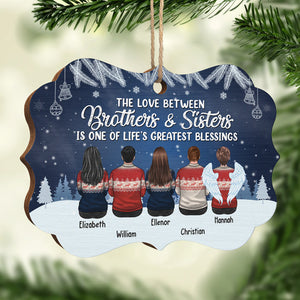 L'amour entre frère et sœur est l'une des plus grandes bénédictions de la vie - Décoration de Noël personnalisée en acrylique, bois et aluminium en forme de Benelux - Cadeau pour frères et sœurs, cadeau de Noël