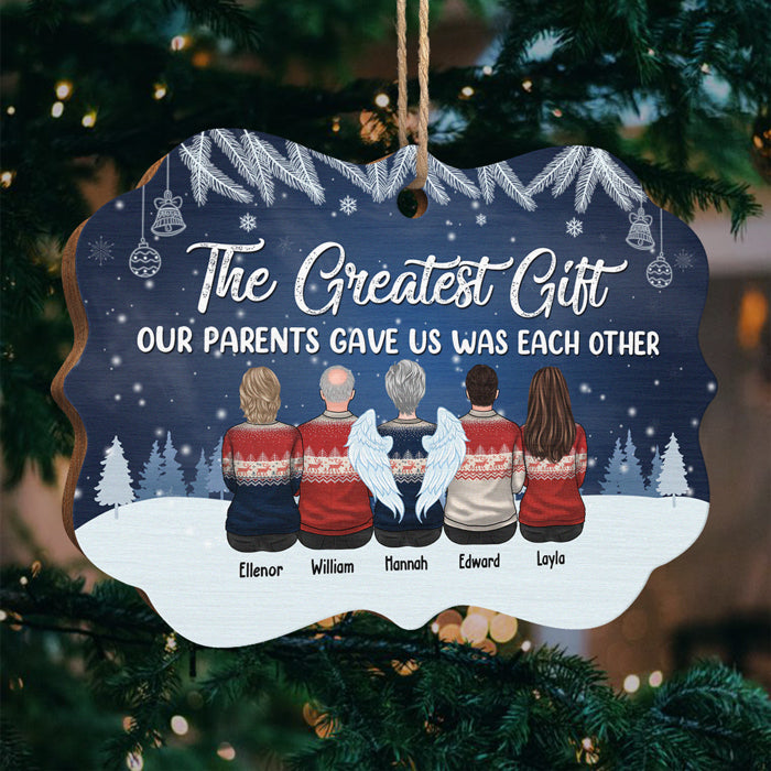 Le plus beau cadeau que nos parents nous ont offert - Décoration de Noël personnalisée en bois/aluminium de forme Benelux - Cadeau pour frères et sœurs, cadeau de Noël
