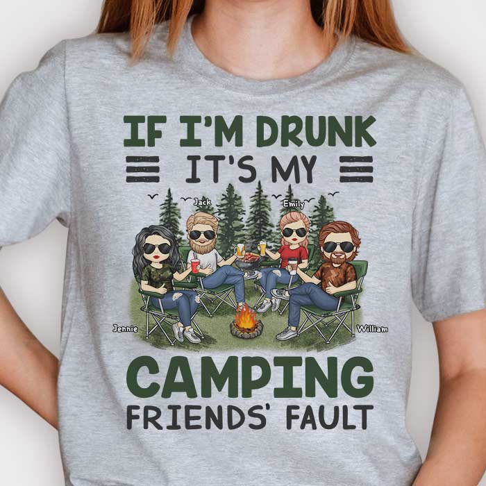 C'est la faute de mon ami campeur - T-shirt unisexe personnalisé, sweat à capuche - Cadeau pour les amateurs de camping, cadeau pour la meilleure amie