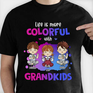 La vie est plus colorée avec ses petits-enfants - Cadeau pour grands-parents, t-shirt unisexe personnalisé, sweat à capuche