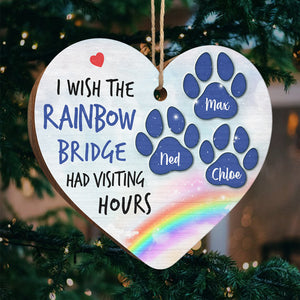 Le Pont Arc-en-ciel - Décoration de Noël en bois personnalisée en forme de cœur - Cadeau commémoratif, cadeau de condoléances, cadeau de Noël