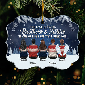 L'amour entre frère et sœur est l'une des plus grandes bénédictions de la vie - Décoration de Noël personnalisée en acrylique en forme de Benelux - Cadeau pour frères et sœurs, cadeau de Noël
