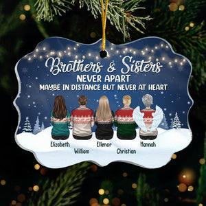 Frères et sœurs jamais séparés, peut-être à distance, mais jamais dans le cœur - Décoration de Noël personnalisée en acrylique en forme de Benelux - Cadeau pour frères et sœurs, cadeau de Noël