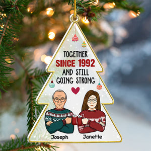 Deux cœurs, un amour ensemble - Ornement personnalisé pour couple - En acrylique en forme de sapin de Noël - Cadeau de Noël pour mari et femme, anniversaire