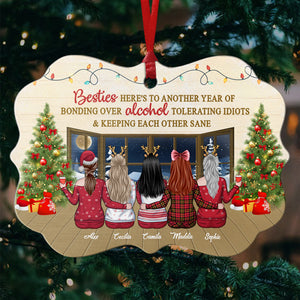 Une année de complicité autour de l'alcool - Décoration de Noël en bois personnalisée en forme de Benelux - Cadeau pour meilleure amie, meilleure amie, sœur, cadeau d'anniversaire pour meilleure amie et amie, cadeau de Noël