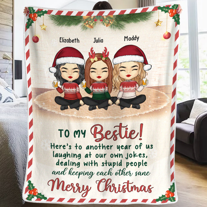 Voici une autre année de liens ensemble - Couverture personnalisée Bestie - Cadeau de Noël pour les meilleures amies, BFF, sœurs