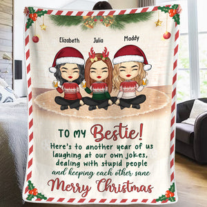 Voici une autre année de liens ensemble - Couverture personnalisée Bestie - Cadeau de Noël pour les meilleures amies, BFF, sœurs