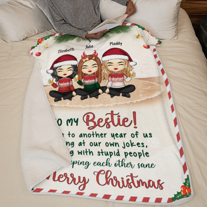 Voici une autre année de liens ensemble - Couverture personnalisée Bestie - Cadeau de Noël pour les meilleures amies, BFF, sœurs