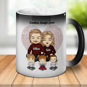 Toi, moi et les enfants - Mug personnalisé à couleur changeante - Cadeau pour couple, mari et femme