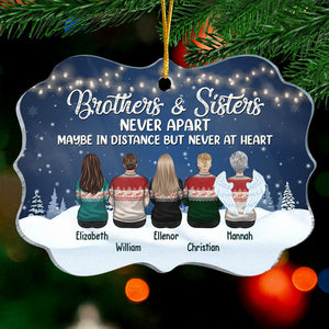 Frères et sœurs jamais séparés, peut-être à distance, mais jamais dans le cœur - Décoration de Noël personnalisée en acrylique en forme de Benelux - Cadeau pour frères et sœurs, cadeau de Noël