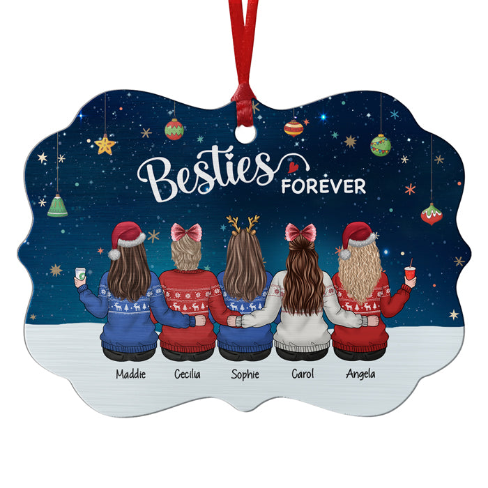 Sœurs pour toujours - Décoration personnalisée pour meilleure amie - En aluminium en forme de Benelux - Cadeau de Noël pour meilleures amies, meilleures amies et sœurs