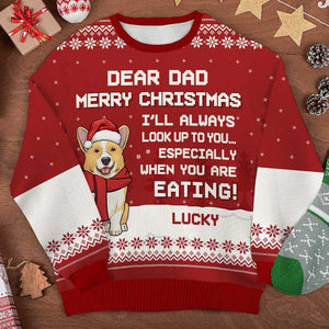 Joyeux Noël, je t'admirerai toujours - Sweat-shirt de Noël unisexe personnalisé et moche, sweat-shirt en laine, sweat-shirt imprimé intégral - Cadeau pour les amoureux des chiens, les amoureux des animaux, cadeau de Noël