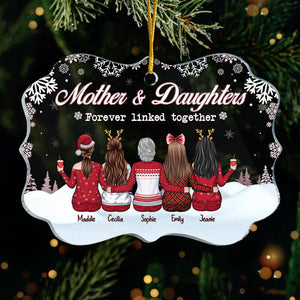 Mère et filles, unies pour toujours ! Décoration de Noël personnalisée en acrylique en forme de Benelux ! Cadeau pour la famille, cadeau de Noël.