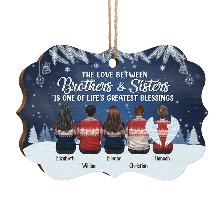 L'amour entre frère et sœur est l'une des plus grandes bénédictions de la vie - Décoration de Noël personnalisée en acrylique, bois et aluminium en forme de Benelux - Cadeau pour frères et sœurs, cadeau de Noël