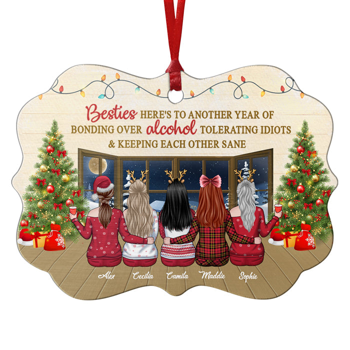 Une année de complicité autour de l'alcool - Décoration de Noël en bois personnalisée en forme de Benelux - Cadeau pour meilleure amie, meilleure amie, sœur, cadeau d'anniversaire pour meilleure amie et amie, cadeau de Noël