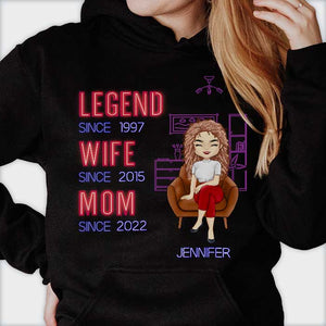 Légende épouse et maman depuis - Cadeau pour maman - T-shirt unisexe personnalisé, sweat à capuche
