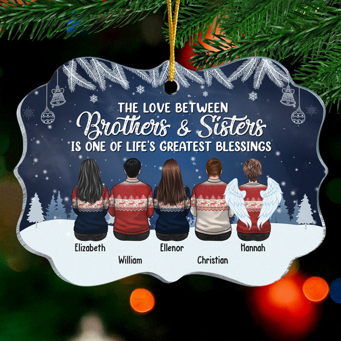 L'amour entre frère et sœur est l'une des plus grandes bénédictions de la vie - Décoration de Noël personnalisée en acrylique en forme de Benelux - Cadeau pour frères et sœurs, cadeau de Noël