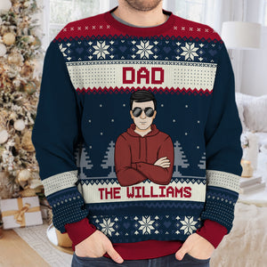 Noël, c'est la famille, papa, maman ! Sweat-shirt personnalisé pour la famille, pull en laine unisexe, cadeau de Noël pour les membres de la famille