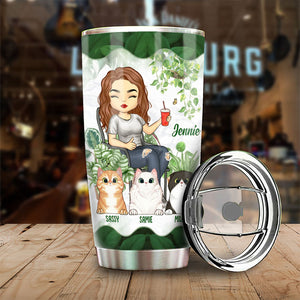 Passez du temps avec les chats - Gobelet personnalisé - Cadeau pour les amateurs de jardinage