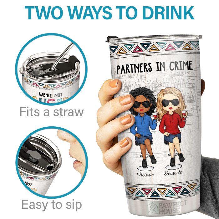 Hé, une autre année de complicité autour de l'alcool - Verre personnalisé Bestie - Cadeau pour meilleures amies, BFF, sœurs
