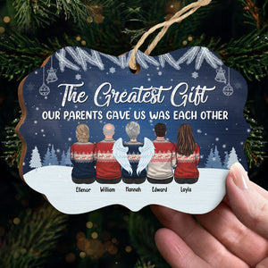 Le plus beau cadeau que nos parents nous ont offert - Décoration de Noël personnalisée en bois/aluminium de forme Benelux - Cadeau pour frères et sœurs, cadeau de Noël