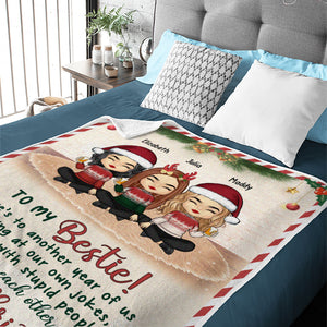 Voici une autre année de liens ensemble - Couverture personnalisée Bestie - Cadeau de Noël pour les meilleures amies, BFF, sœurs
