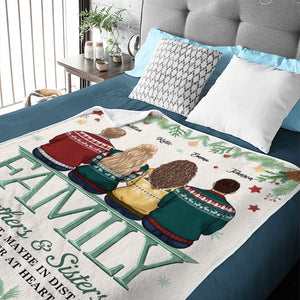 Les membres de la famille ne sont jamais séparés au fond du cœur - Couverture personnalisée pour la famille - Cadeau de Noël pour les frères et sœurs