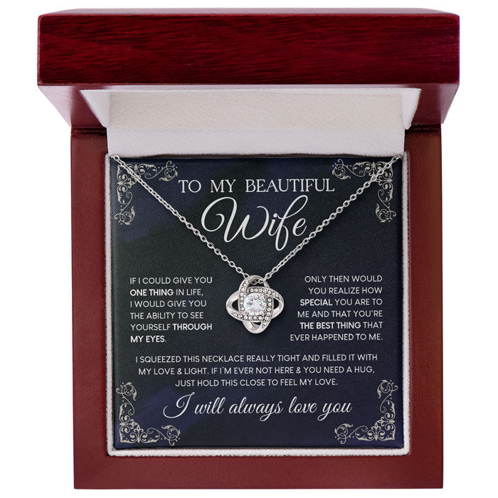 I Will Always Love You - Couple Love Knot Necklace - Gift For Wife, Anniversary