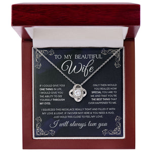 I Will Always Love You - Couple Love Knot Necklace - Gift For Wife, Anniversary