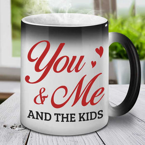Toi, moi et les enfants - Mug personnalisé à couleur changeante - Cadeau pour couple, mari et femme