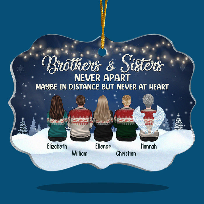Frères et sœurs jamais séparés, peut-être à distance, mais jamais dans le cœur - Décoration de Noël personnalisée en acrylique en forme de Benelux - Cadeau pour frères et sœurs, cadeau de Noël