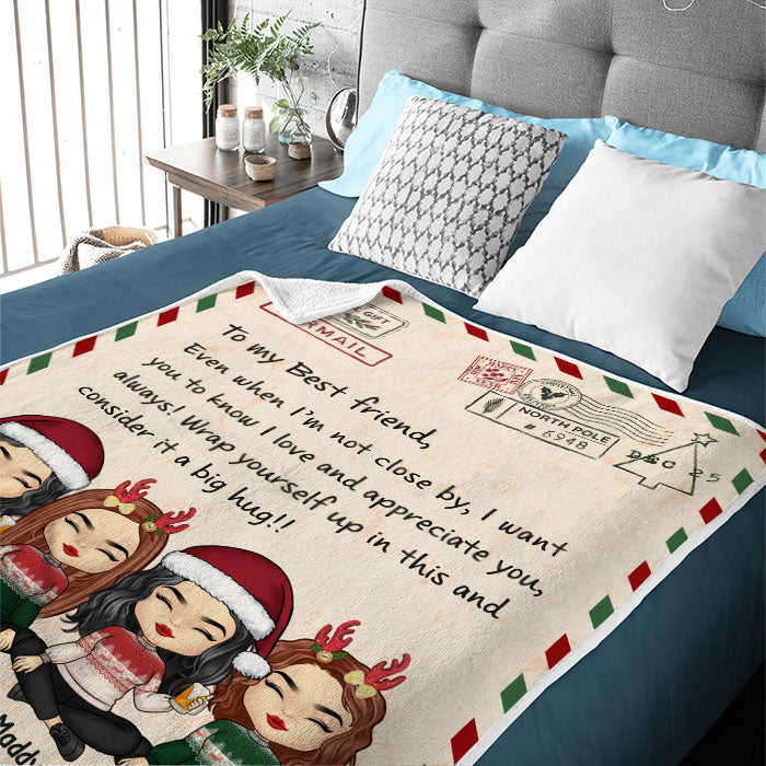 Enveloppez-vous dedans et considérez cela comme un gros câlin - Couverture personnalisée personnalisée - Cadeau pour meilleure amie, meilleure amie, sœur, cadeau d'anniversaire pour meilleure amie et amie, cadeau de Noël