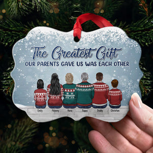 Brothers & Sisters Never Apart, Maybe In Distance But Never At Heart - Family Personalized Custom Ornament - Wood/Aluminum Benelux Shaped - New Arrival Christmas Gift For Siblings, Brothers, Sisters