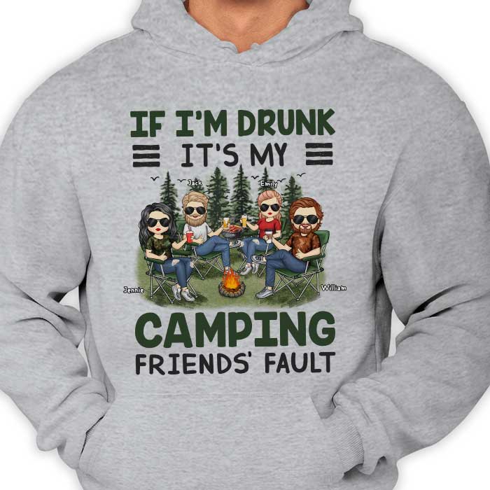 C'est la faute de mon ami campeur - T-shirt unisexe personnalisé, sweat à capuche - Cadeau pour les amateurs de camping, cadeau pour la meilleure amie