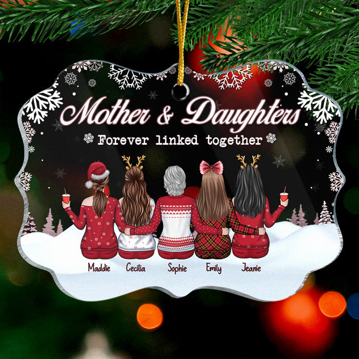 Mère et filles, unies pour toujours ! Décoration de Noël personnalisée en acrylique en forme de Benelux ! Cadeau pour la famille, cadeau de Noël.