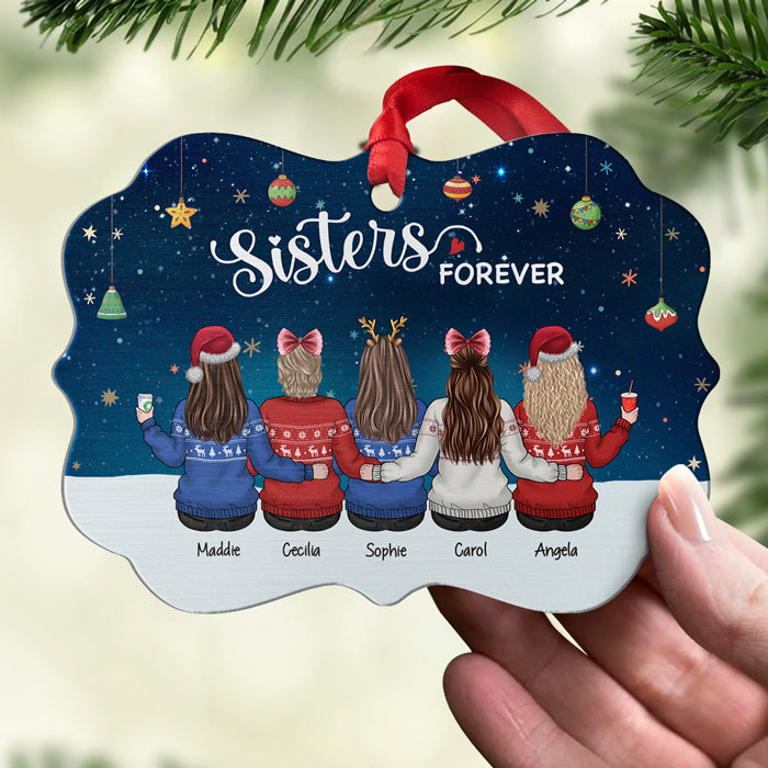 Sœurs pour toujours - Décoration personnalisée pour meilleure amie - En aluminium en forme de Benelux - Cadeau de Noël pour meilleures amies, meilleures amies et sœurs