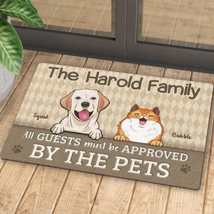 Tous les invités doivent être approuvés par les animaux - Tapis décoratif personnalisé - Télécharger une image, Cadeau pour les amoureux des animaux, Propriétaires d'animaux, Cadeau pour animaux