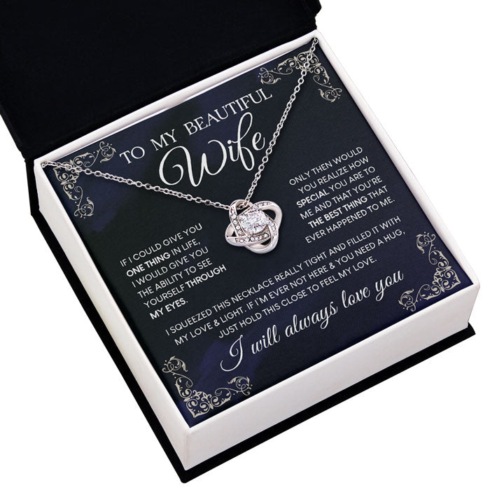 I Will Always Love You - Couple Love Knot Necklace - Gift For Wife, Anniversary