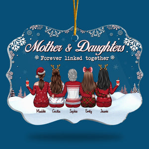 Mère et filles, unies pour toujours ! Décoration de Noël personnalisée en acrylique en forme de Benelux ! Cadeau pour la famille, cadeau de Noël.