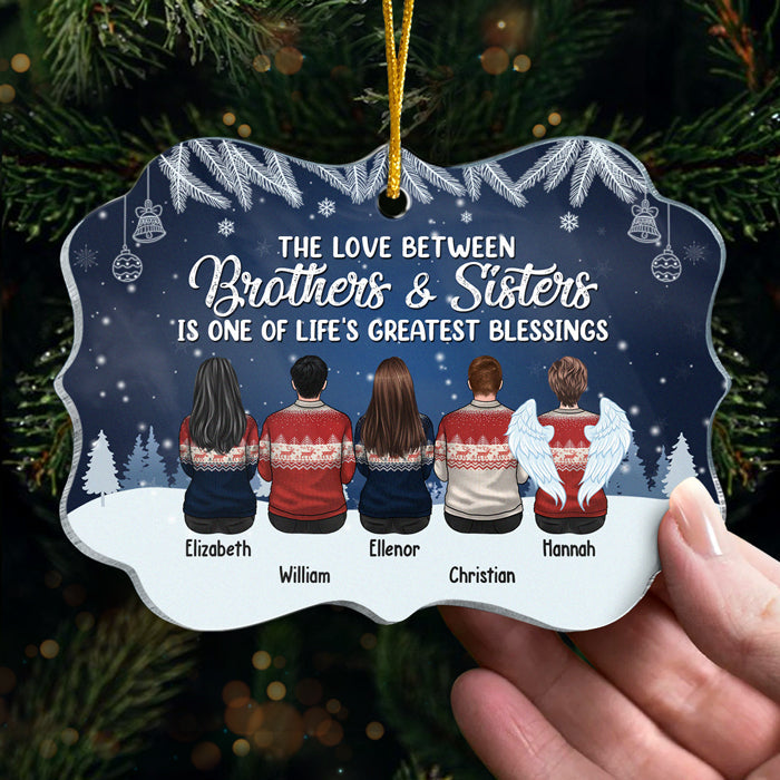 L'amour entre frère et sœur est l'une des plus grandes bénédictions de la vie - Décoration de Noël personnalisée en acrylique en forme de Benelux - Cadeau pour frères et sœurs, cadeau de Noël
