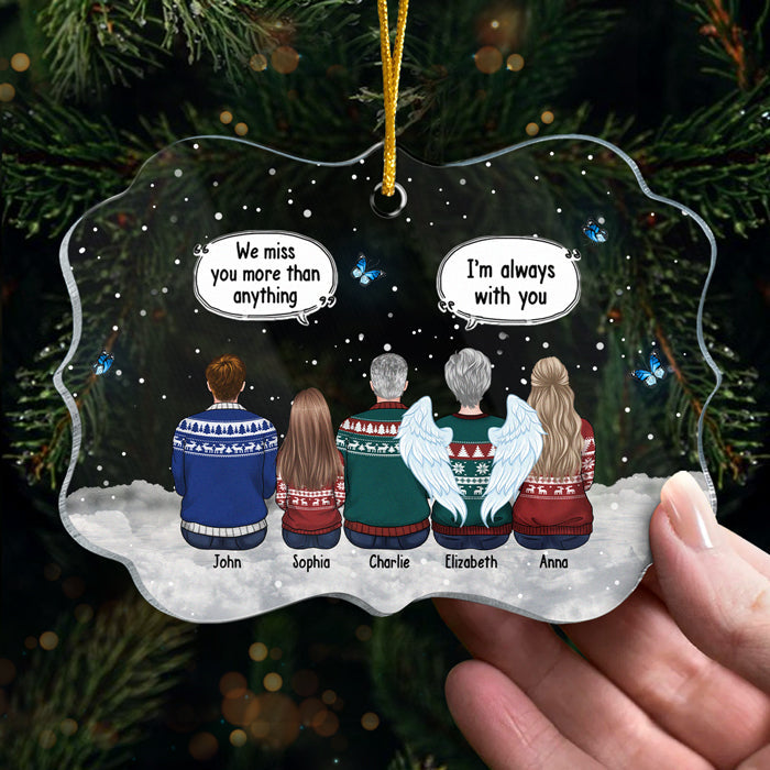 Tu nous manques plus que tout - Ornement commémoratif personnalisé - Forme Benelux en acrylique - Cadeau de condoléances, cadeau de Noël pour les membres de la famille