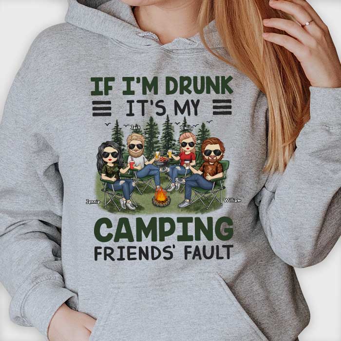 C'est la faute de mon ami campeur - T-shirt unisexe personnalisé, sweat à capuche - Cadeau pour les amateurs de camping, cadeau pour la meilleure amie