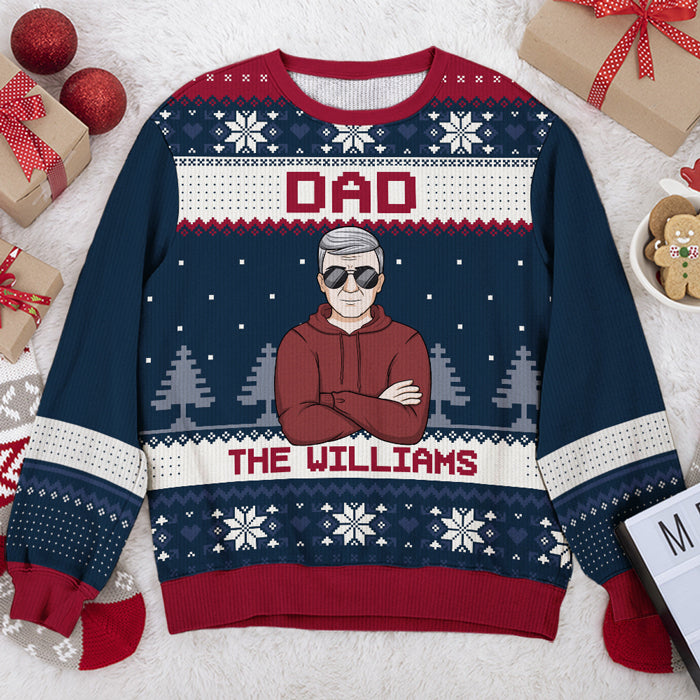 Noël, c'est la famille, papa, maman ! Sweat-shirt personnalisé pour la famille, pull en laine unisexe, cadeau de Noël pour les membres de la famille