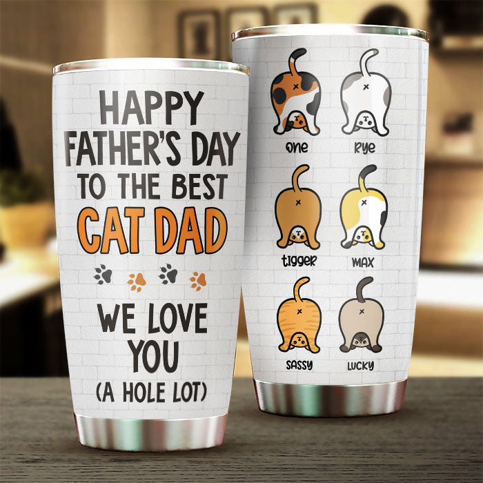 Nous aimons notre papa chat - Gobelet personnalisé - Cadeau pour la fête des pères
