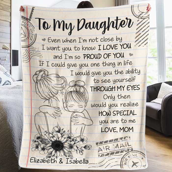 I'm So Proud Of You - Mom To Daughter, Personalized Blanket.